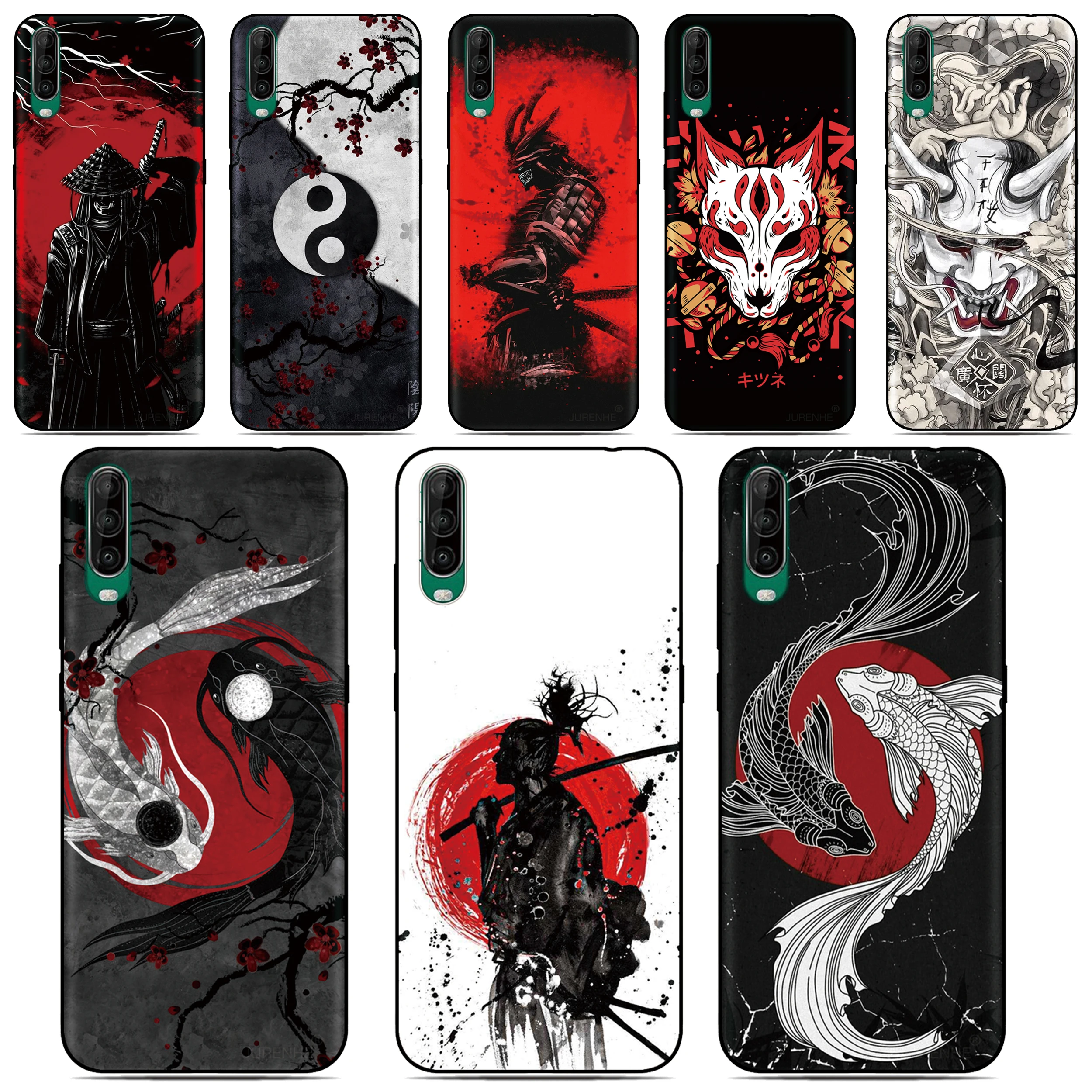 Japanische Ninja Handyhülle für WIKO T60 T50 T20 T10 View 2 4 Lite 5 Y50 Y60 Y80 Y51 Y61 Y82 Y52 Y62 Power U30 U20 U10 Rückseiten-Cover