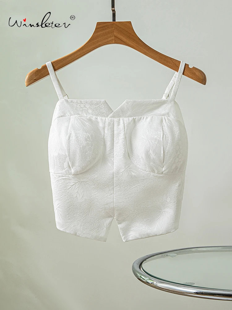 

Winsleter-100%Real Silk Sexy Sling, With Padded Cups, Women Jacquard Comfortable Thin Hot Camisole, 2026 Summer New T64001CC