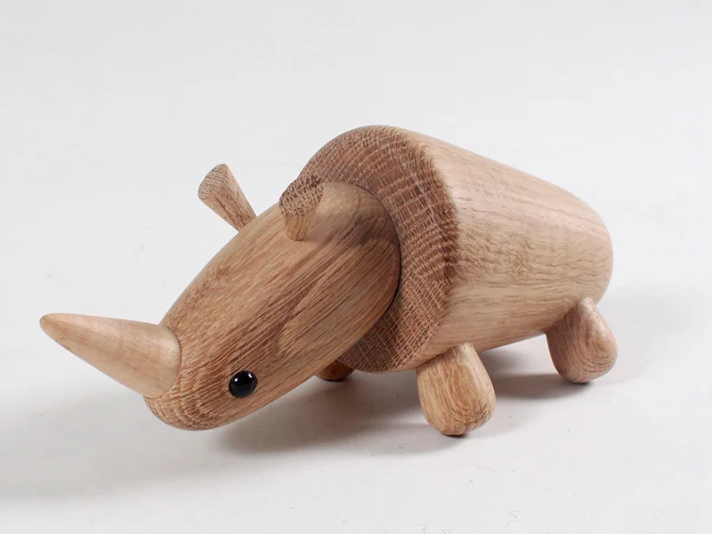 

Wooden rhinoceros ornaments, home decor, living room crafts, ornaments, solid wood toys