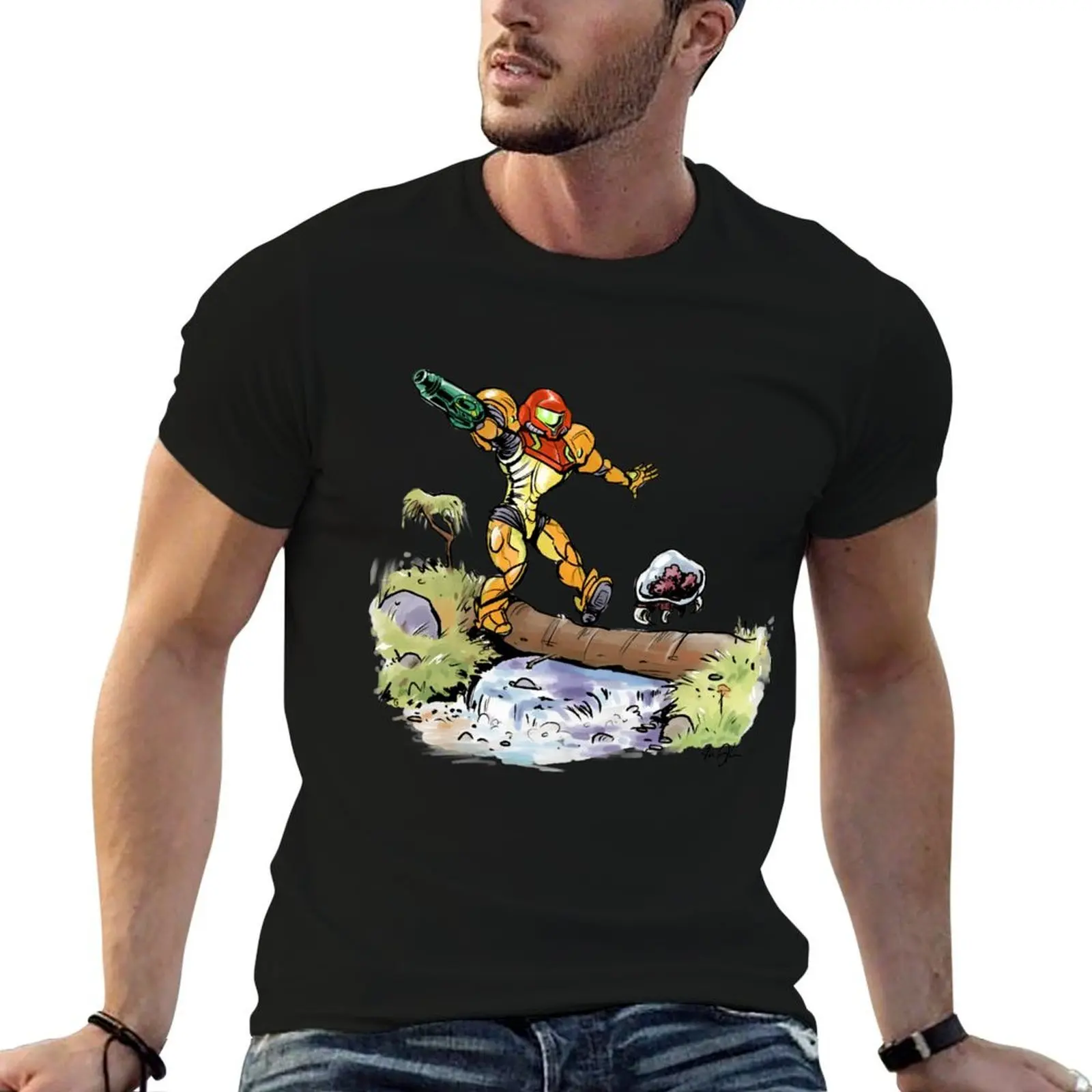 

Samus and Metroid T-Shirt g man t shirts for men t shirts with prints cotton t shirts man 100% T-shirt