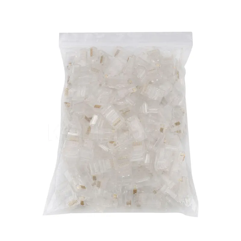 Módulo de Cables Ethernet de RJ-45, conector de red para UTP Cat5, Cat5e, RJ45, cabezas de cristal 8P8C, 50/100 Uds.