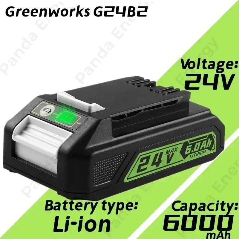 NEW1 For Greenworks 24V 6,0 Ah Batterie TASCHE 708,29842 Lithium- Kompatibel mit 20352 22232    Werkzeuge