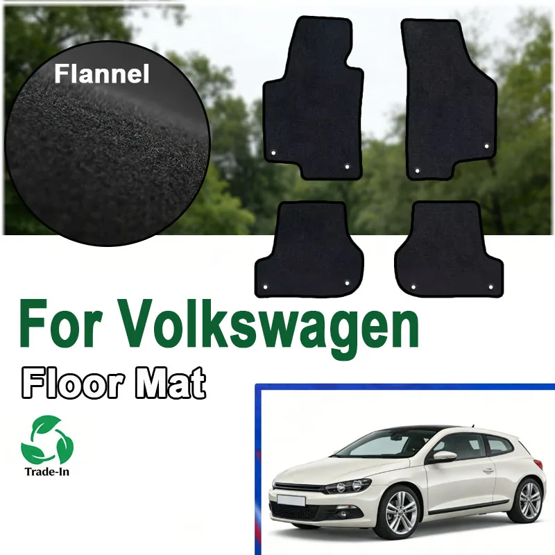 

Фланелевые автомобильные коврики с кнопками для Volkswagen Scirocco 2008–2017 R-line GTS, специальные автомобильные коврики, напольные коврики