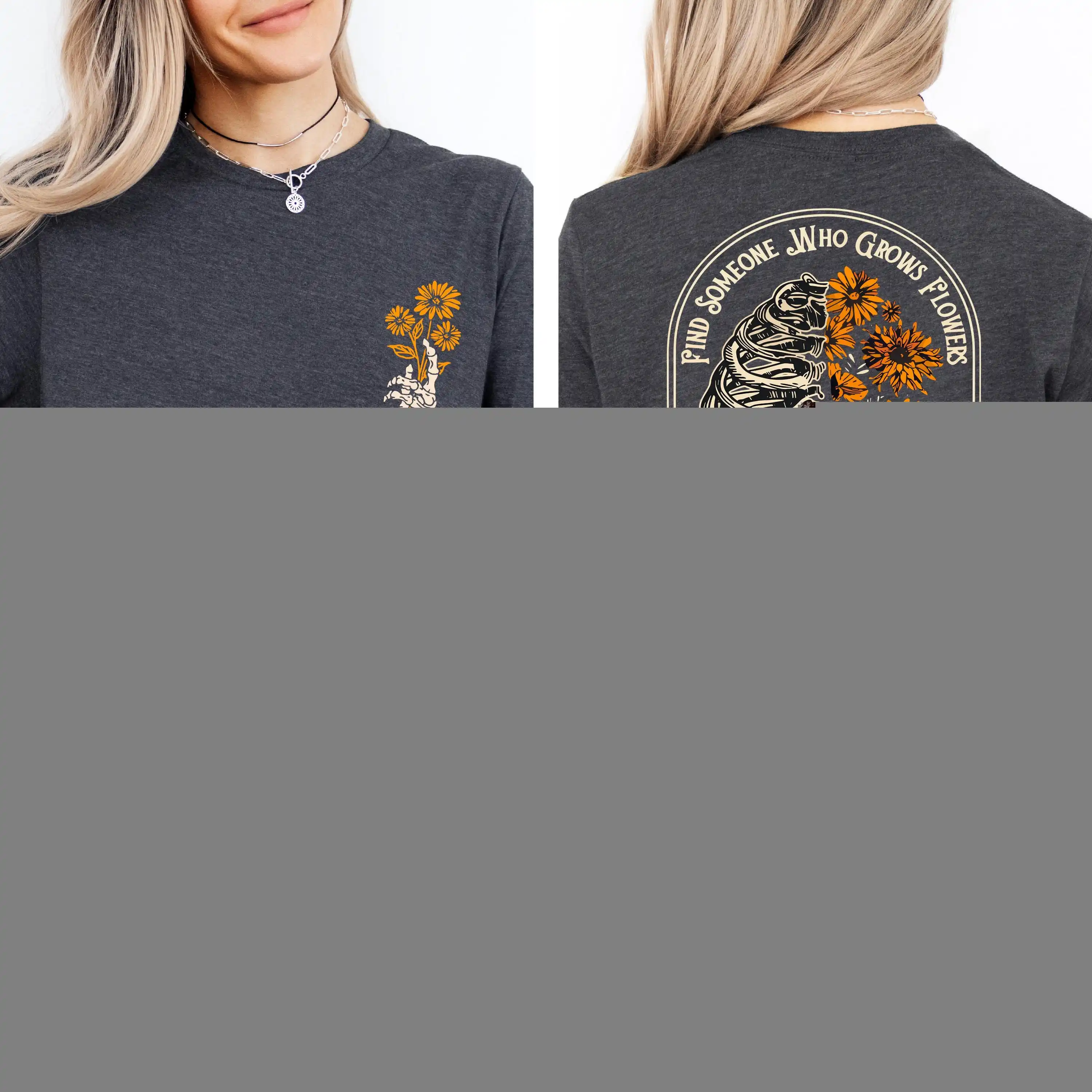 Encuentra a alguien que cultiva flores en las partes más oscuras, camiseta cómoda con estampado floral, top romántico de amor