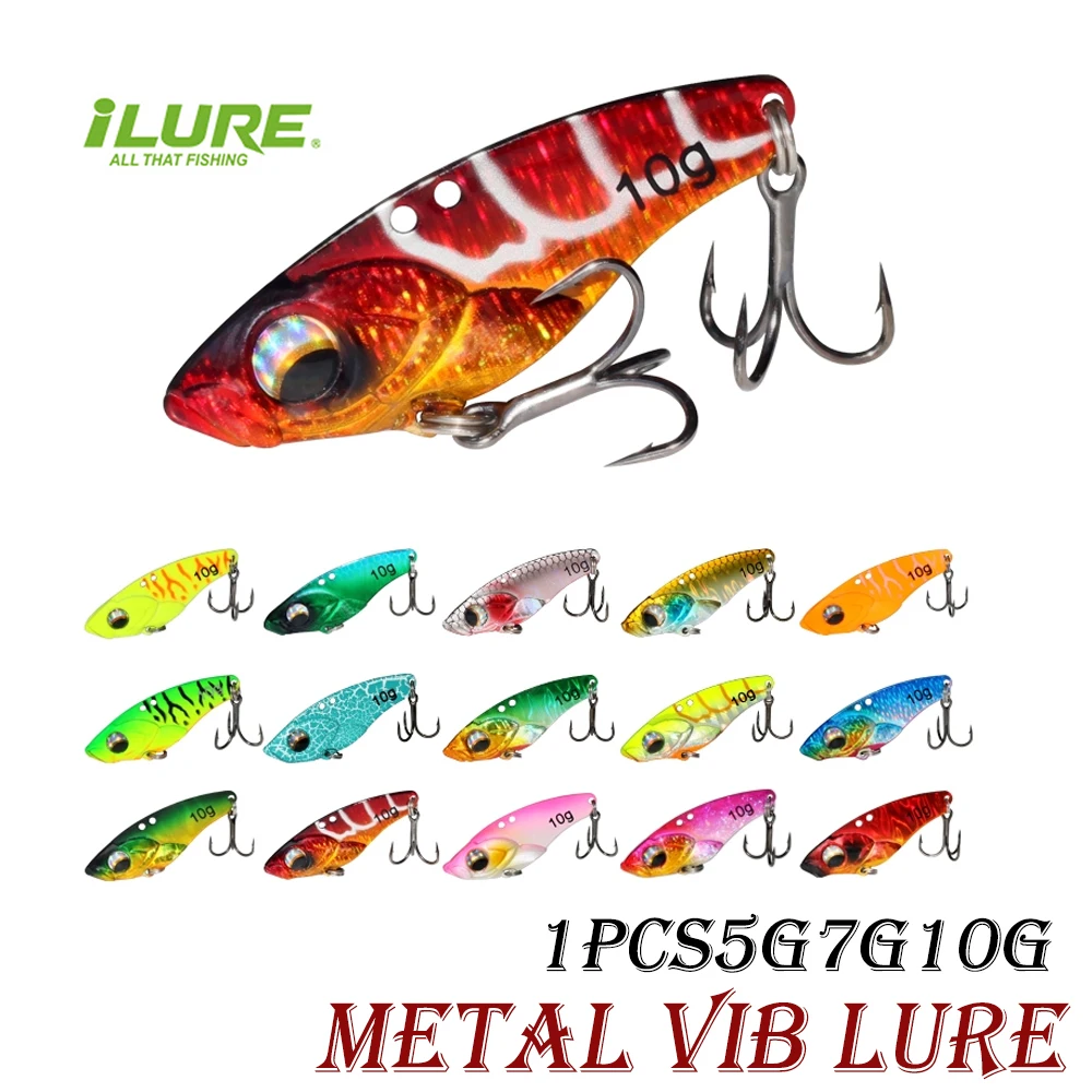 

ILURE Fishing Lure Metal VIB 3D Eyes 5g7g10g Wobbler Sinking Artificial Hard Baits Spoon Jig Crankbait Sea Fishing Bass Crap