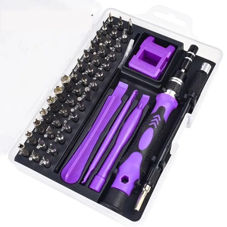 Mobile phone disassembly tool 52 in 1 multifunctional chrome vanadium steel combination screwdriver set, batch clock repair