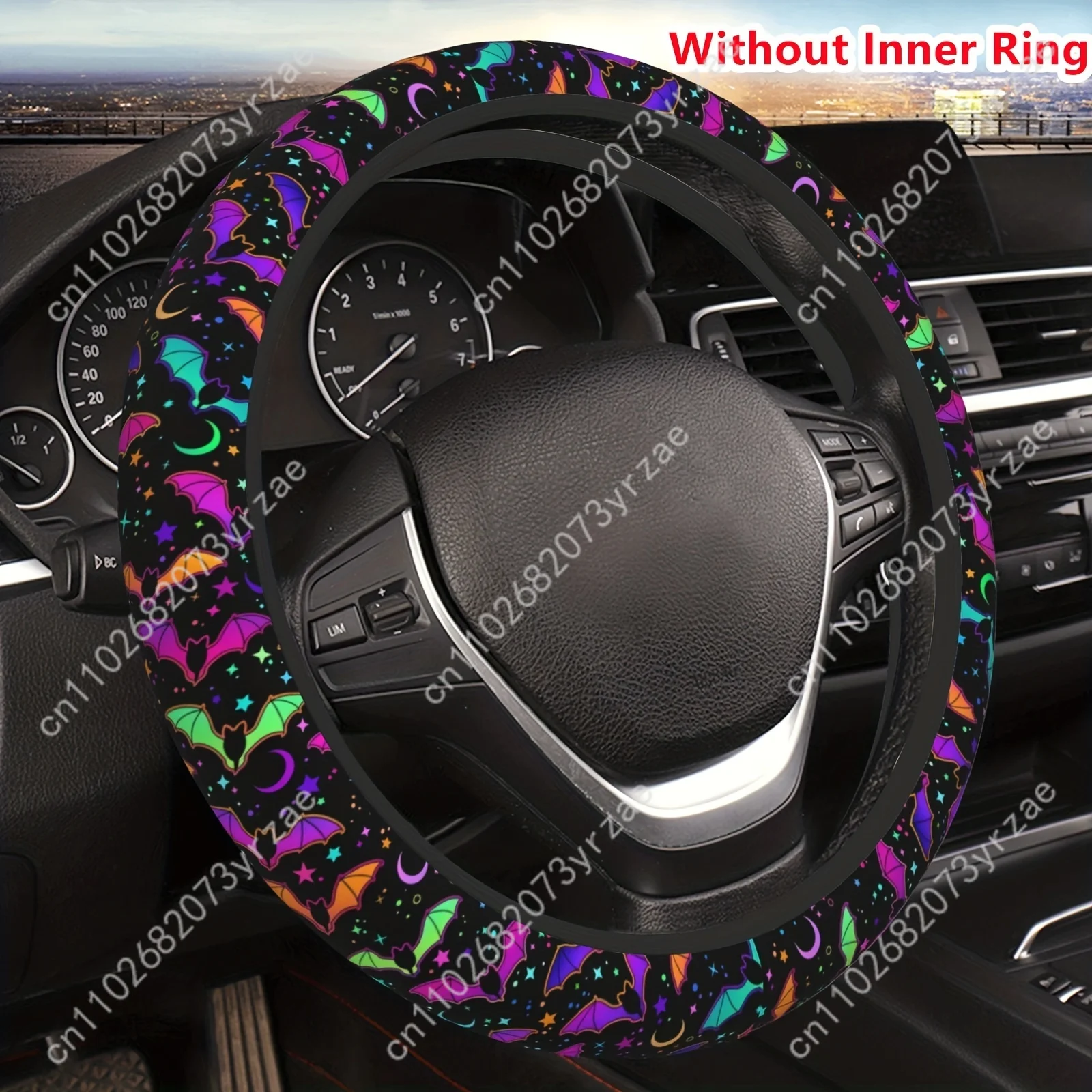 

Halloween Bat Car Steering Wheels Cover Universal Type Environmental Friendly Comfort Non-slip Breathable Steering Wheel Wrap