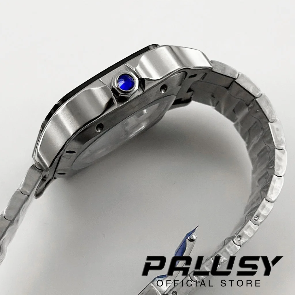 NH35 38Mm Casing Jam Tangan Persegi 38Mm 4R35 Set Casing Jam Tangan Baja 316L Bagian Modifikasi Perbaikan untuk Gerakan NH35 4R35 NH36 4R36 NH38