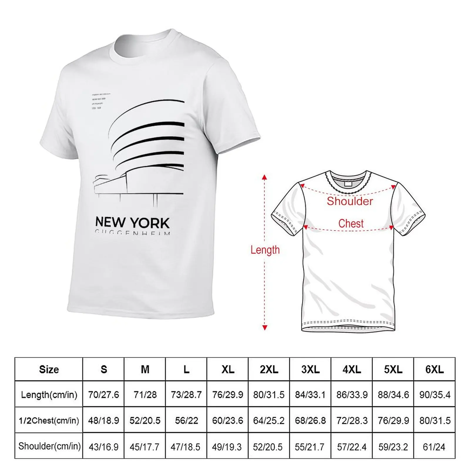 New York Guggenheim Museum Architecture (Minimalist) T-shirt vintage clothes plus sizes for a boy men clothing