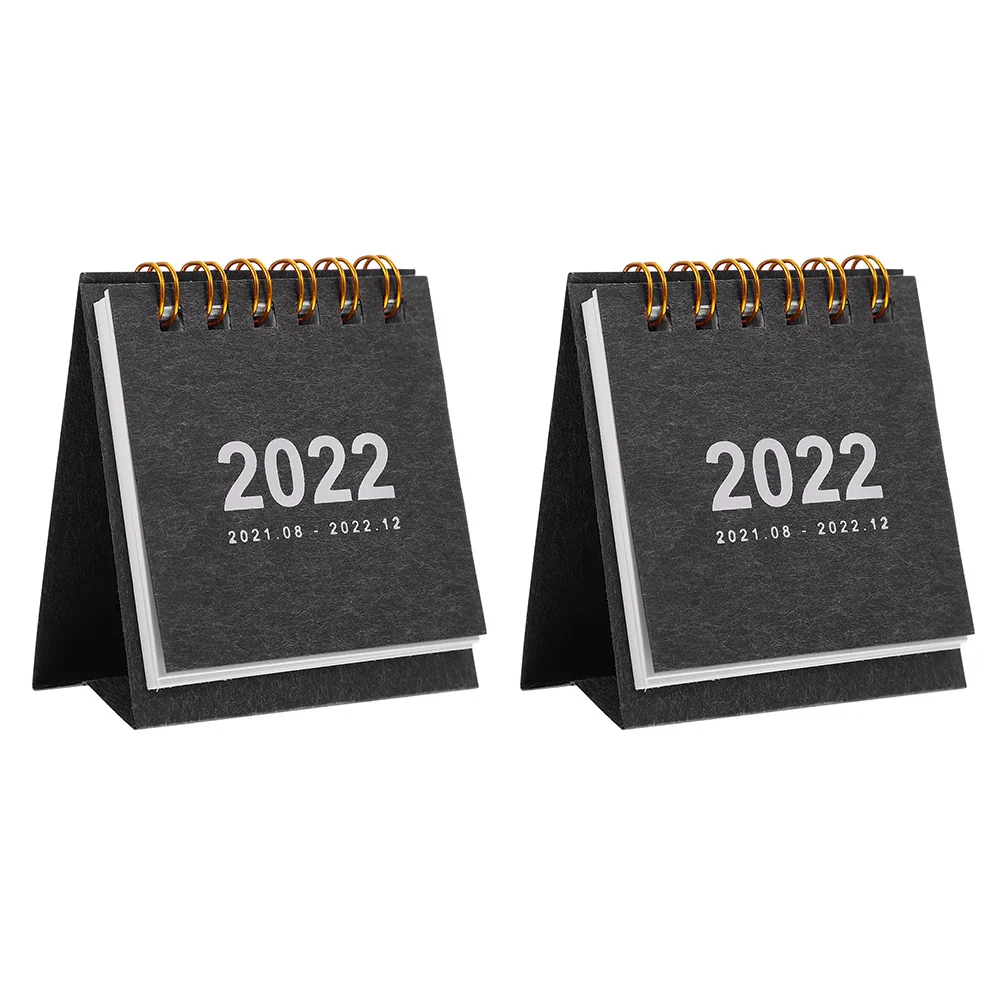 

Настольный бумажный календарь на 2022 год, 2 шт., простой дизайн, мини-календарь, стоячий, для декора дома и офиса, функциональный планировщик