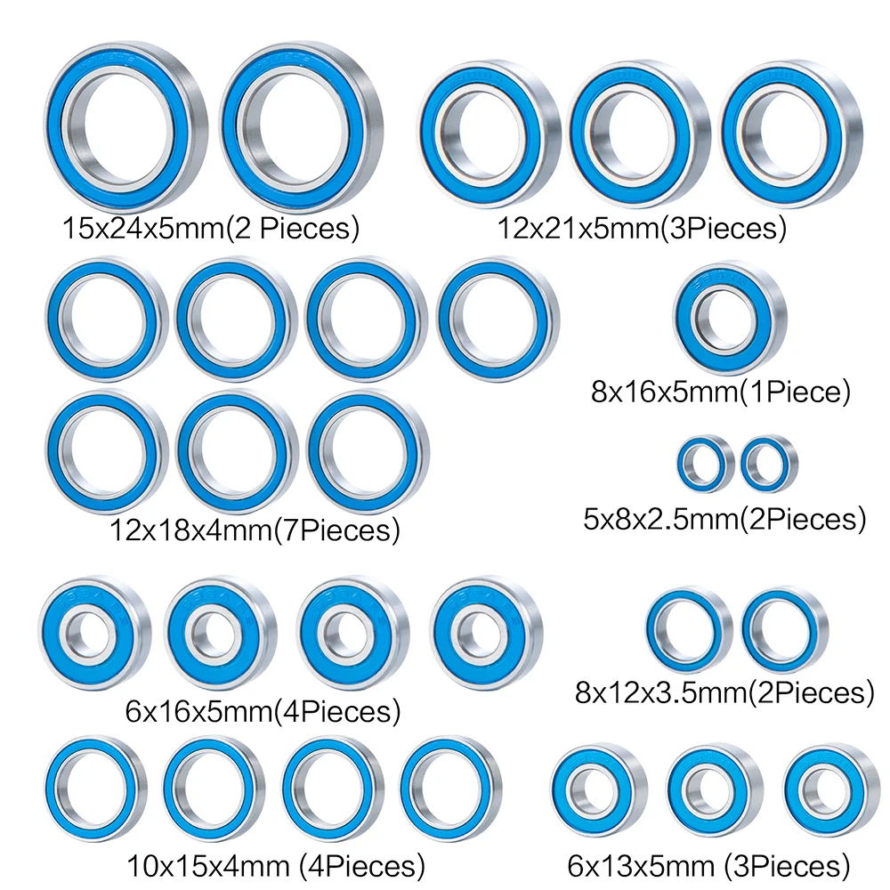 AXSPEED 28 قطعة محمل كروي مجموعة كاملة لـ MAXX WideMAXX # 89086-4 1/10 مركبة يتم التحكم بها عن بُعد سيارة تحمل ترقية أجزاء