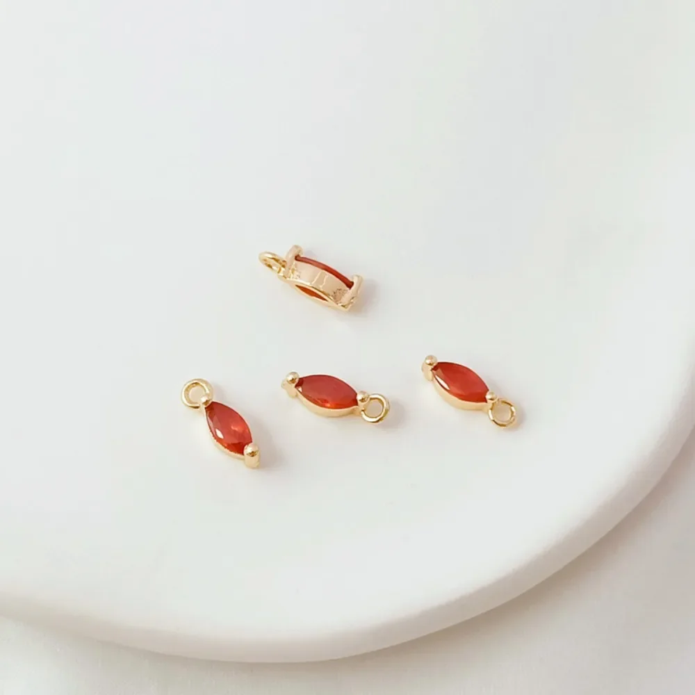 قلادة من الزركون المرصعة بالذهب عيار 14 قيراط، سوار مصنوع يدويًا، قلادة، إكسسوار، أقراط