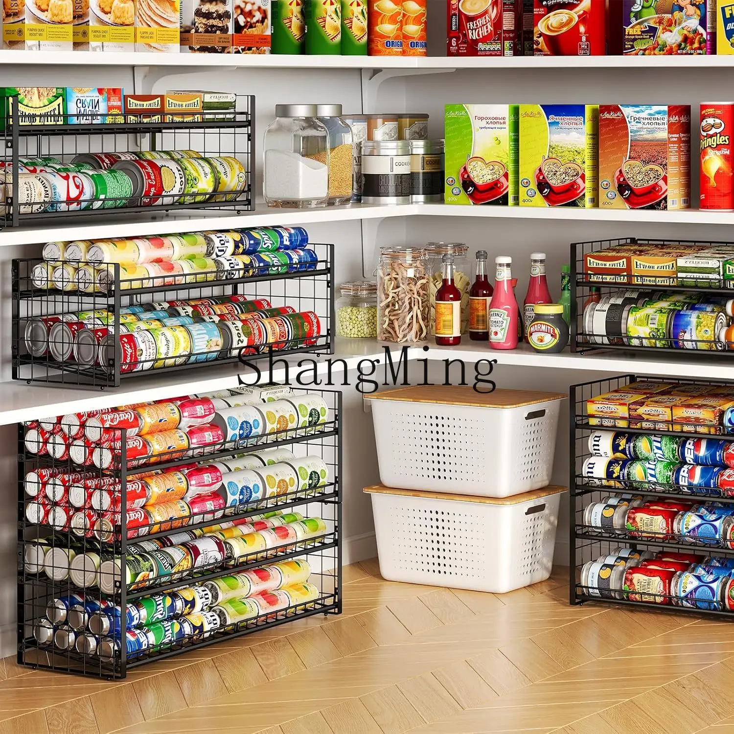 SM household new tableware room length can rack organizer stackable can organizer