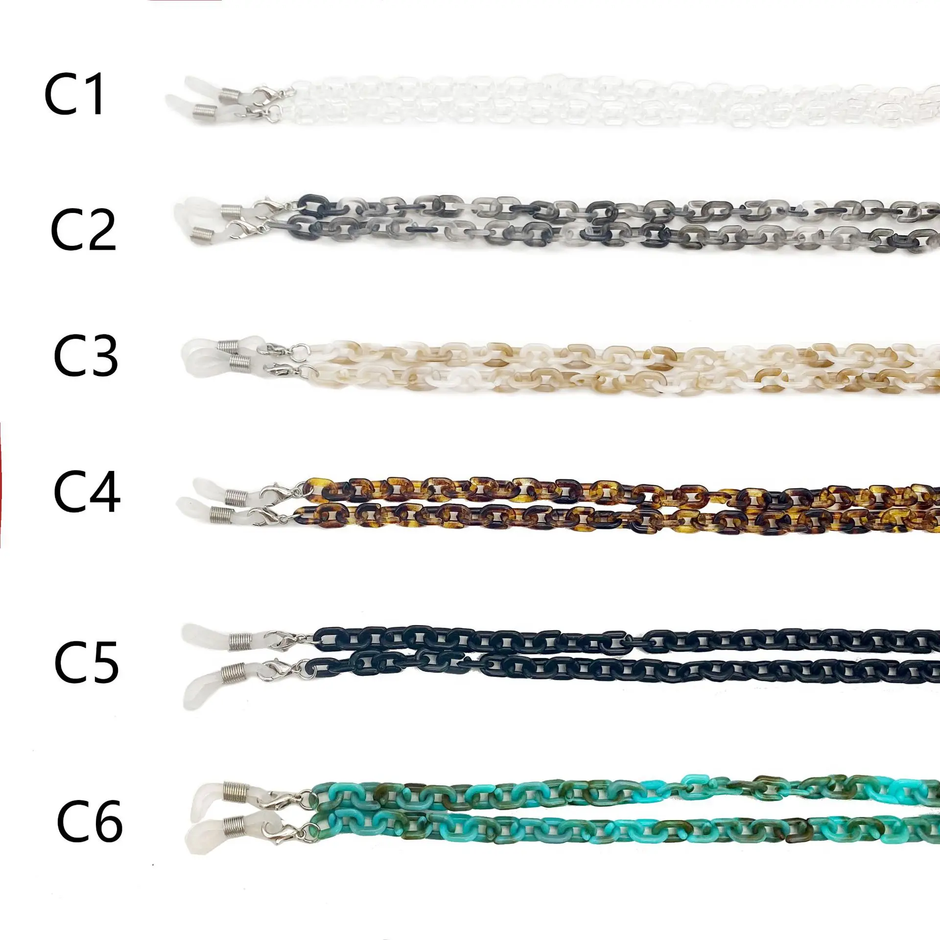 6mm Thin Acrylic Chain Imitation Mask Glasses Dual purpose Hanging Rope High Transparent Spray Paint Glasses Chain