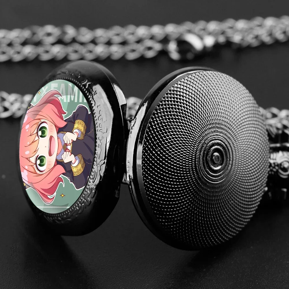 أنيمي لطيف فتاة تصميم قبة ساعة جيب زجاجية قلادة قلادة ساعة هدايا للفتيات خمر سلسلة ملحق Reloj De Bolsillo #5