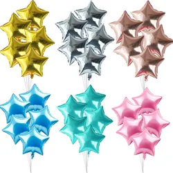 5pcs 18inch Foil Star Balloons Wedding Birthday Party Decoration Balloon Baby Shower Supplies Gender Reveal Pink Blue Balloon