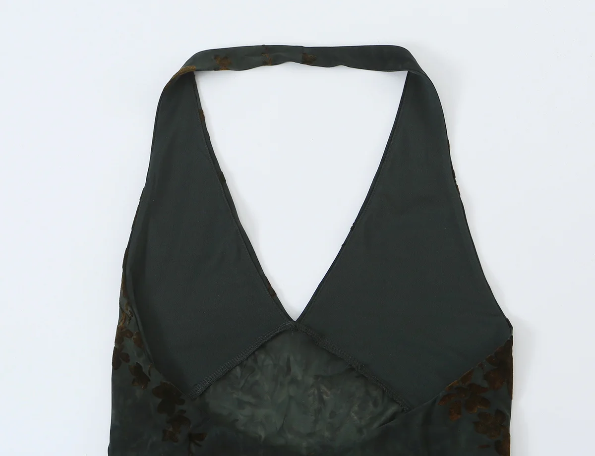 Sexy Rückenfreie Damenkleider mit Halskragen, Modische Ärmellose Bedruckte Kleider, Elegante Schicke Sommer-Bürokleider – Detail 10