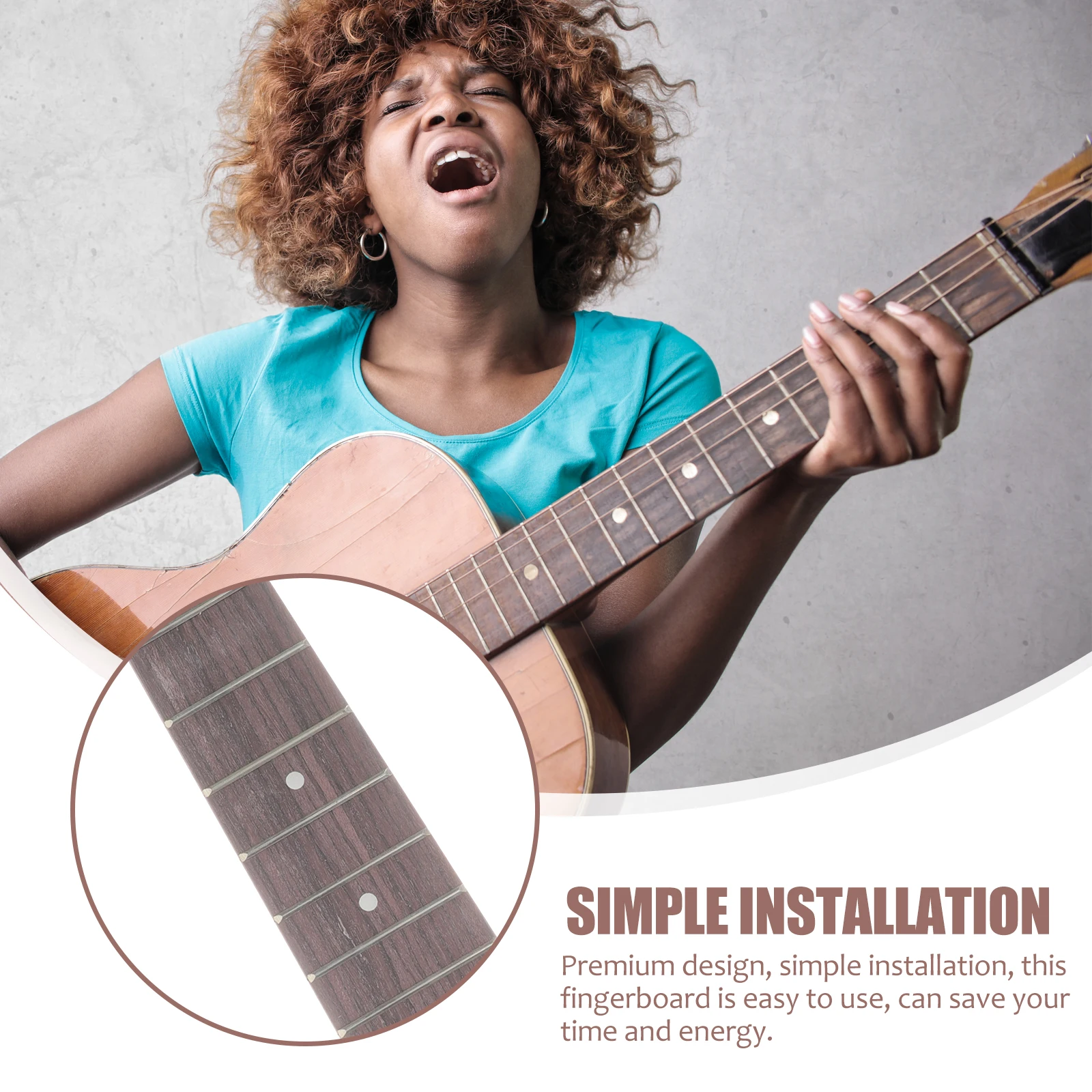 

Ukulele Fingerboard Inch Brown 18 Frets Guitar Accessories Replacement Parts Portable Portable Guitar Accessory Wood