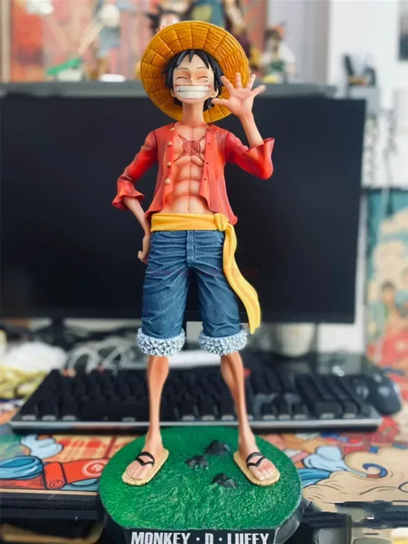 One Piece Monkey D. Luffy Straw Hat Gk Large 1/4 Big Smiley Anime Figures 42.5cm Doll Statue Model Ornament Decorative Toy Gifts