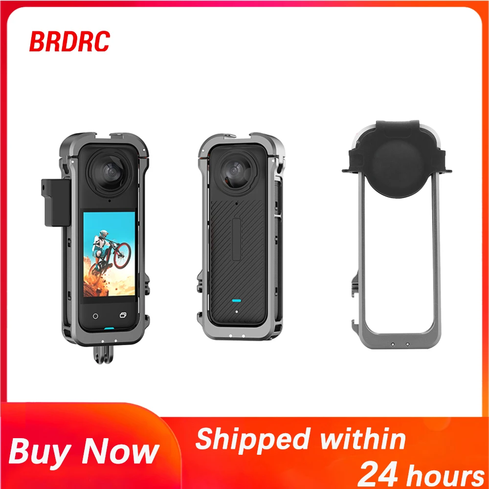 Flymile камера/клетка для панорамной экшн-камеры Insta360 X4, защитная рамка из алюминиевого сплава с силиконовой крышкой объектива, аксессуар