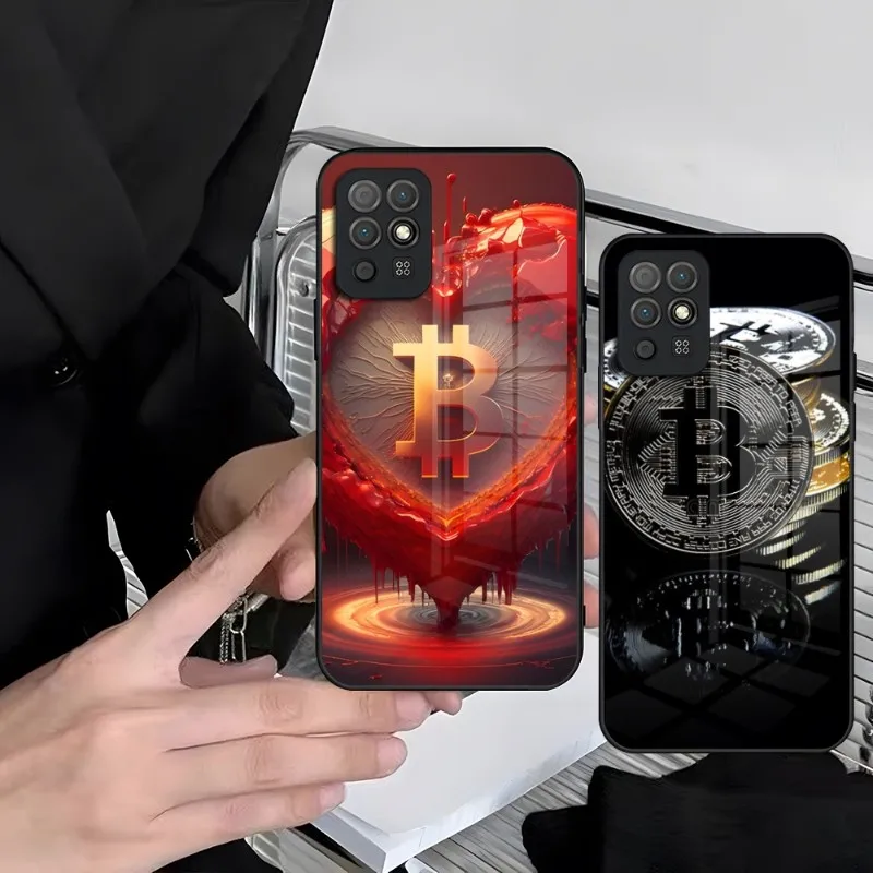 Crypto Currency Bitcoin BTC Creativity Letter Phone Case FOR Xiaomi Redmi Note11 Pro Plus Ultra 11X Lite 12 POCO X3NFC M4 Glass