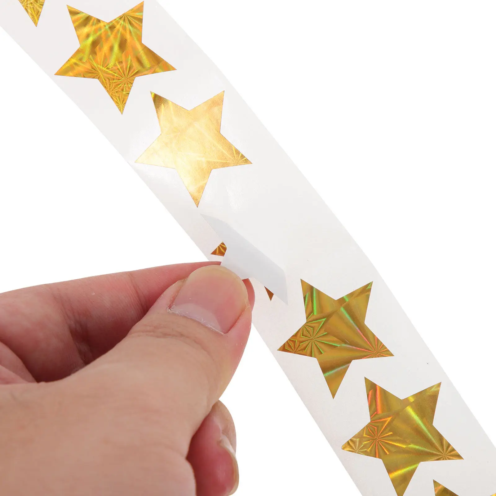 

2 Rolls Star Stickers Reward Self-Adhesive Coated Paper Shiny Star Shaped Stickers Classroom Teacher Supplies Sealing