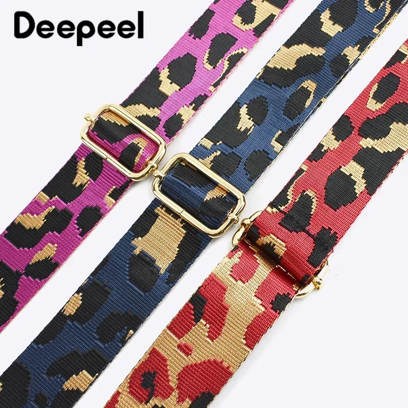 Deepeel kobiety 3.8cm szeroki kolorowy pasek do torby lampart paski na ramię akcesoria damskie nylonowe regulowane torby typu Crossbody pasek