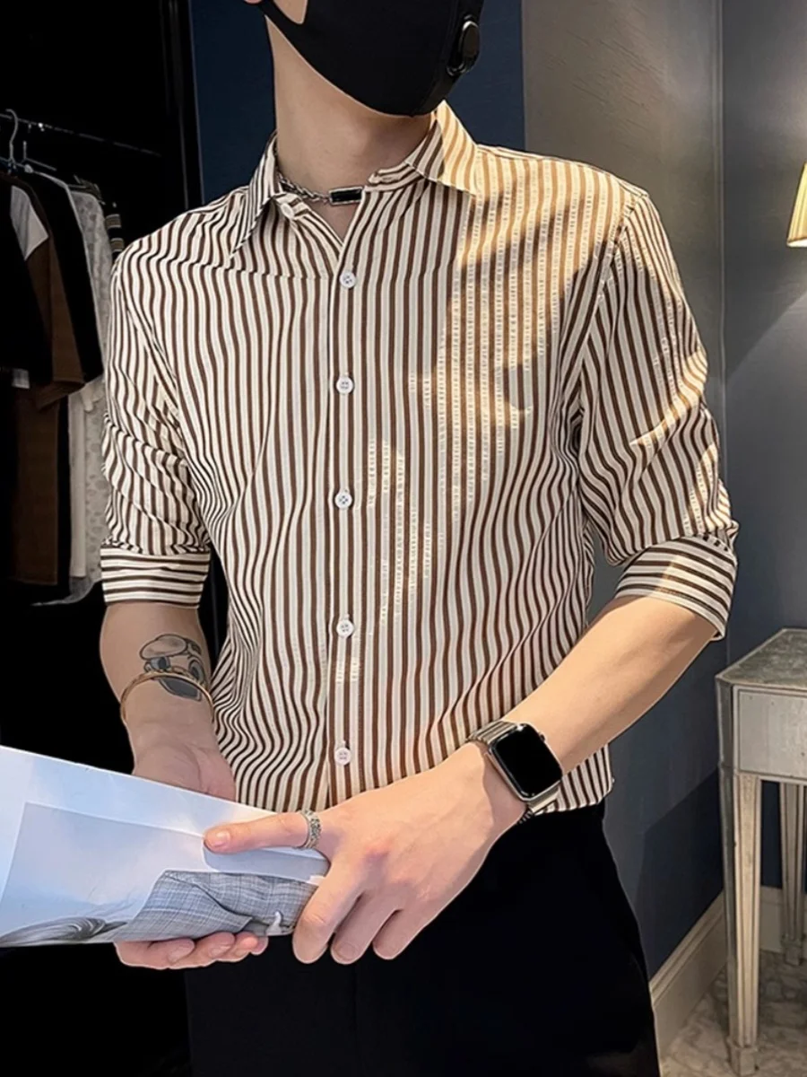 

Летняя полоска ort Sve Casual irt Men's Faion Brand New Sle Seven Sve Upper Apparel High-End Feeling Haome Ca...