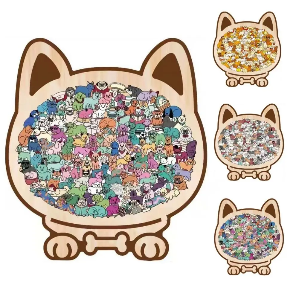 

Animal Shape Dog Shaped Puzzle Thinking Training Fun And Difficult Puppies Wooden Puzzle Early Education Jigsaw