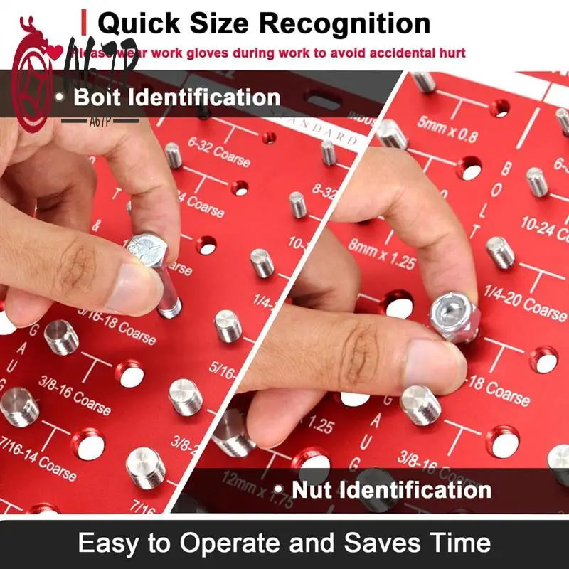 

A67P-28 Nut And Bolt Thread Checker Accessories Bolt Size , Standard Ruler With Inches And Centimeters On Both Sides