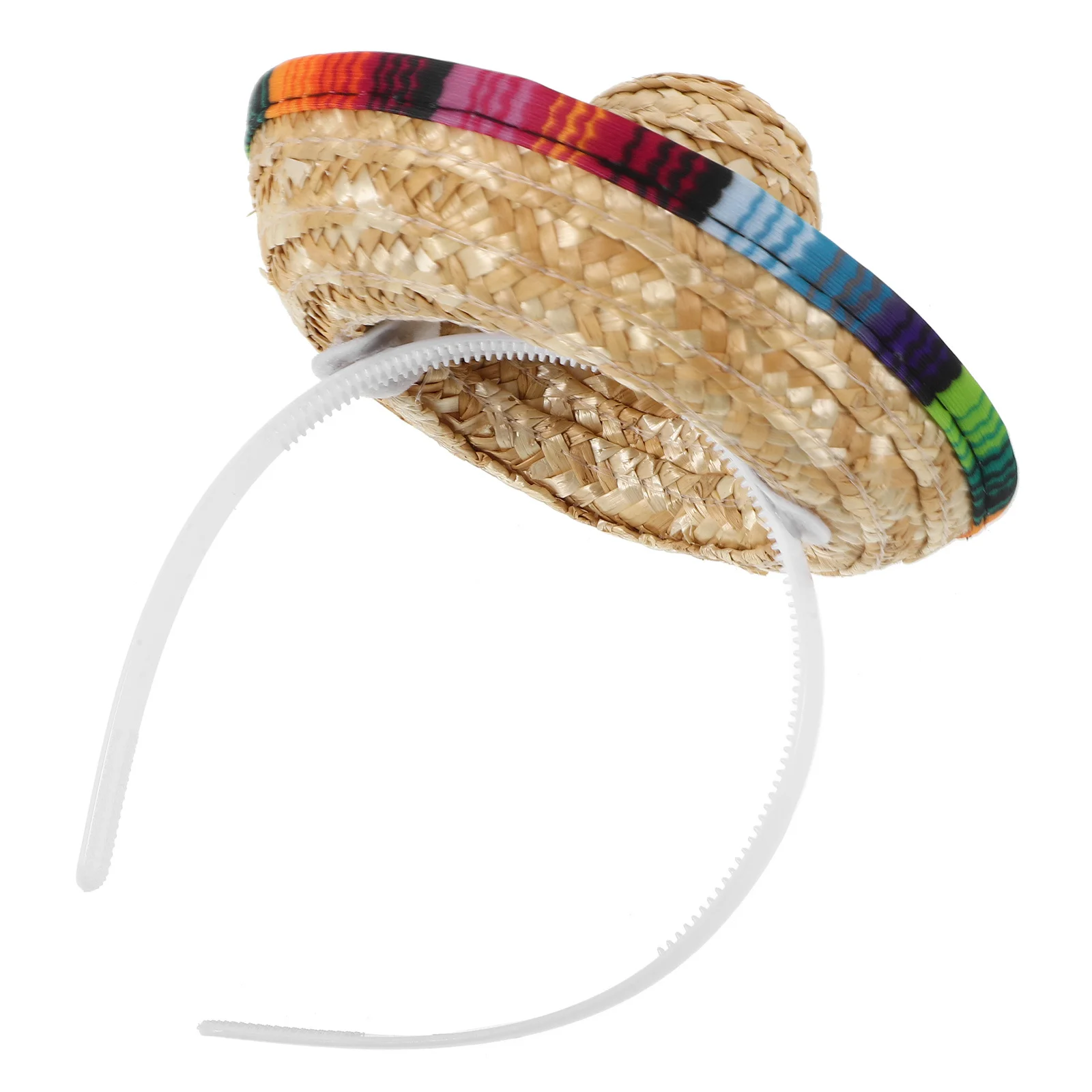 

Mini Mexican Straw Hat Headband Soft Comfortable Pet Headwear Lightweight Dog Party Cosplay Festival Accessories