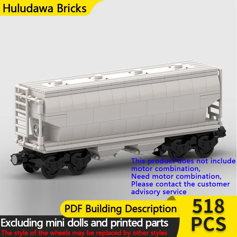 

City Car Model MOC Building Bricks US Railway Covered Hopper Car Modular Technology Gifts Holiday Assemble Children Toys Suit