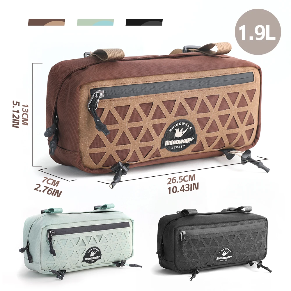 حقيبة مقود الدراجة Rhinowalk حقيبة أمامية لركوب الدراجات مع مقصورات صغيرة داخلية لتثبيت جميع أنماط الدراجة الجبلية #2
