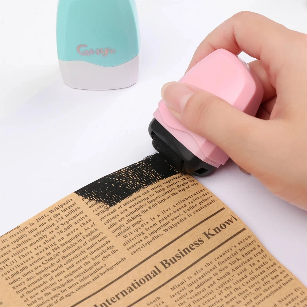 Manual Roller Stamp ID Protection Confidential Guard Information Data Identity Address Blocker Identity Anti-Theft Smear Stamp