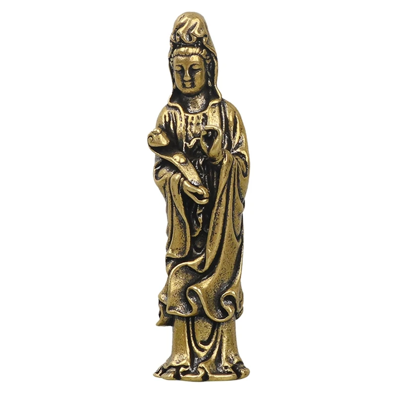 Miniature Buddha Guan Yin Bodhisattva Bronze Buddha Bronze Statue For Small Landscape Decoration Antique Bronze Ware