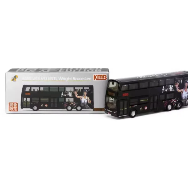 دييكاست صغيرة فولفو بروس لي هونغ كونغ حافلة ذات طابقين KMB B9TL سبيكة سيارة نموذج تحصيل لعبة هدية تذكارية عرض حلية #3