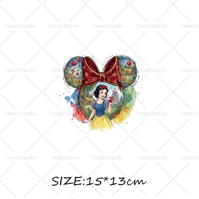 Muis Hoofd Prinses strijktransfers voor kleding, hittepers stickers, thermische patches op T-shirts