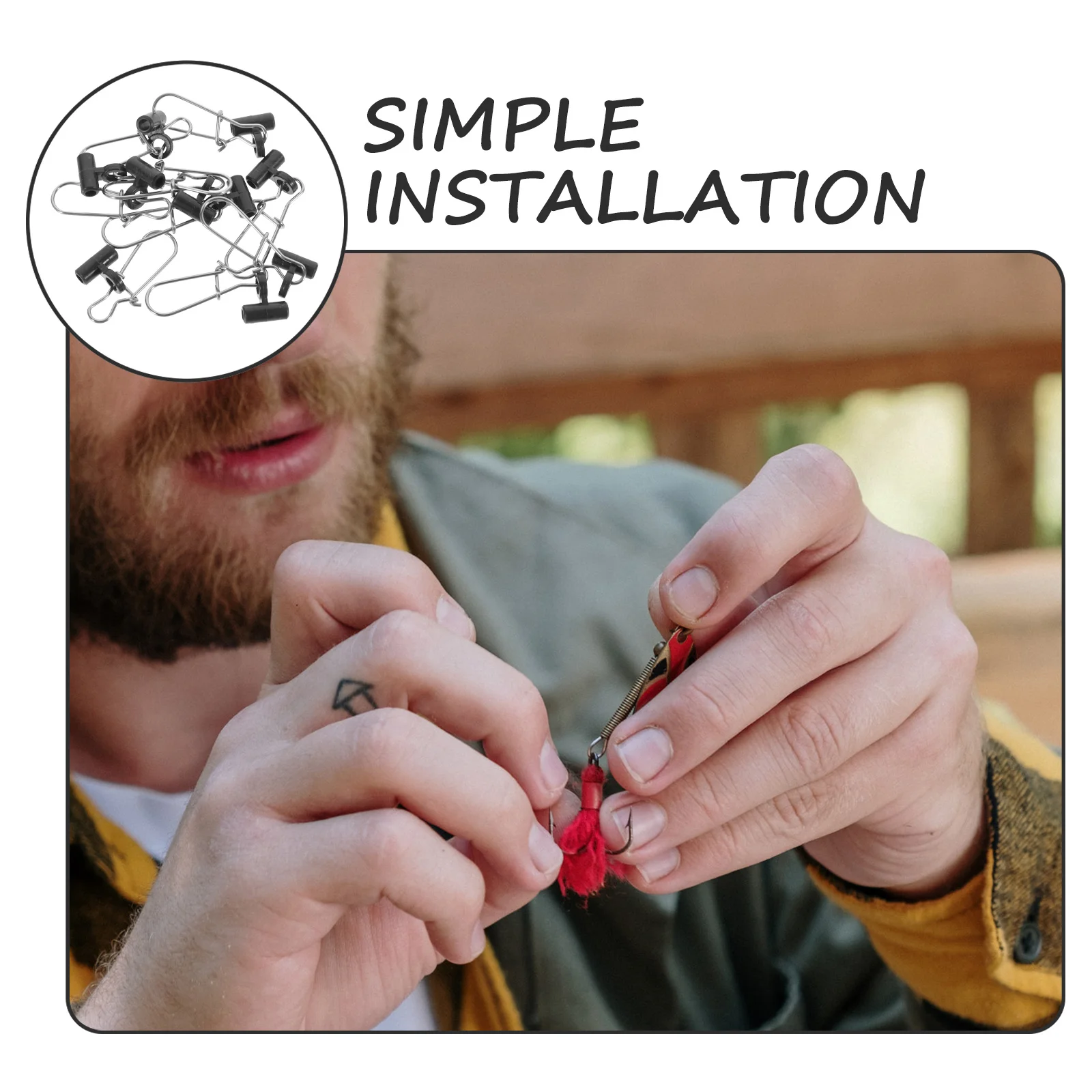 

30Pcs Fishing Rig Connector Hook Mount Small Snap Clip Easy Install Locking Mechanism Stable Connection Stainless Steel Outdoor