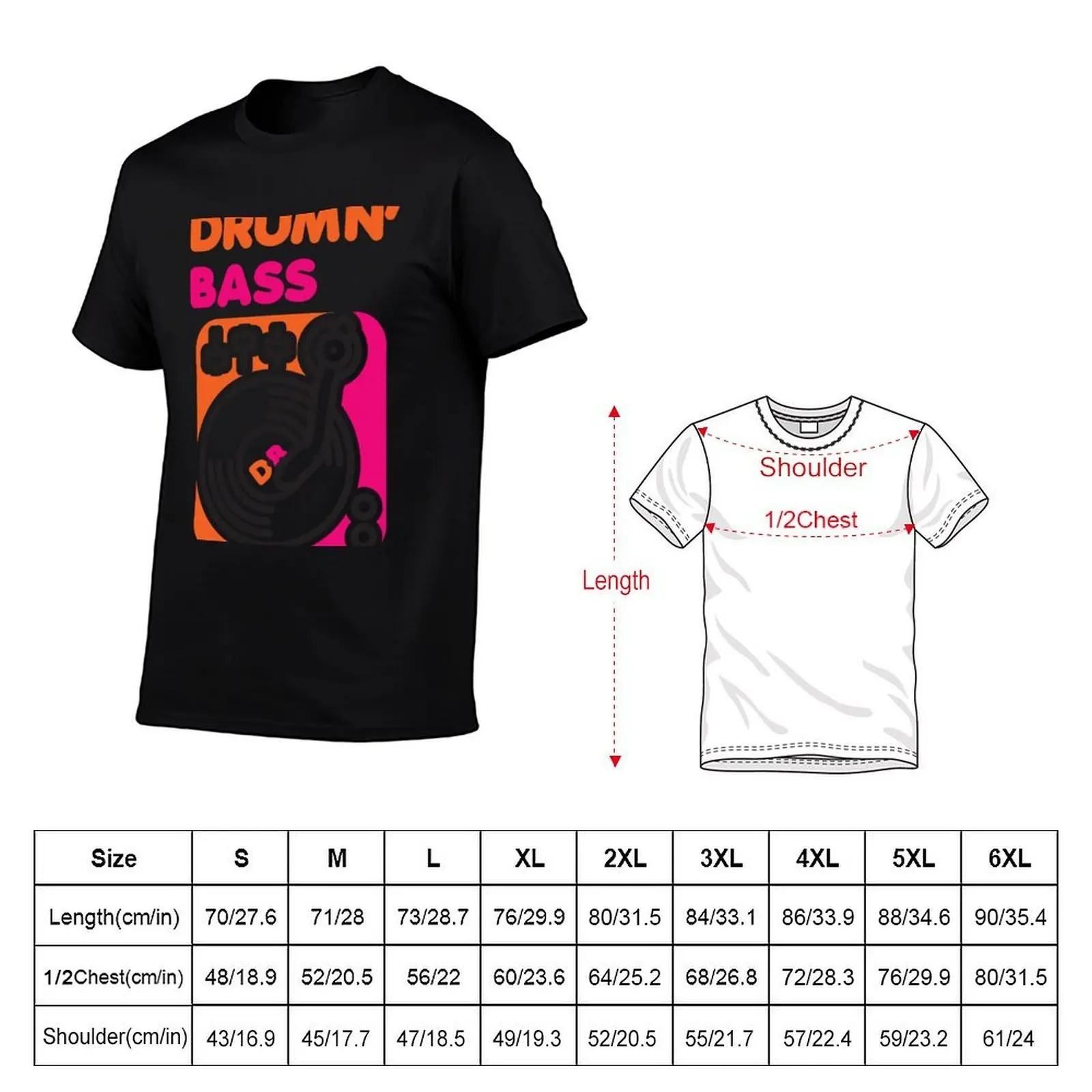Drum N' Bass T-Shirt, Summer Casual Cotton Tee, Oversized Streetwear Tops, Vintage Graphic Print, Loose Fit Short Sleeve