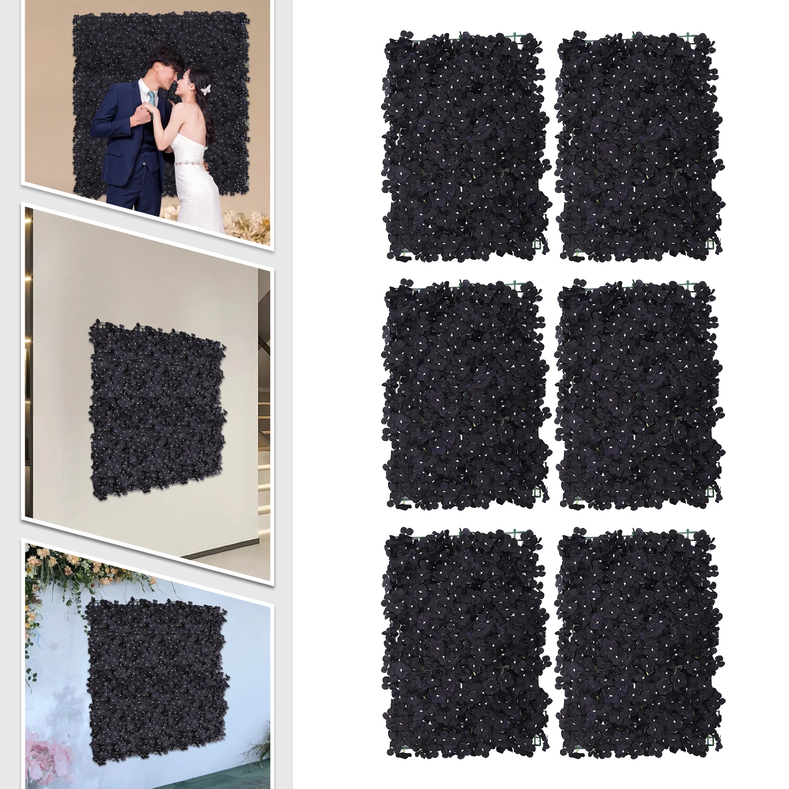 6 Pieces of Plant Flower Wall 60 * 40cm Hydrangea Flowers