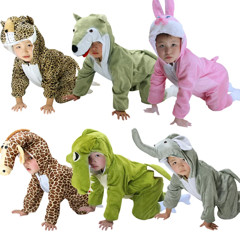 Animal Pajamas Jumpsuit Unisex Kids Onesie Pajamas Easy to Take on and off for Kids Between 90-160 cm tall