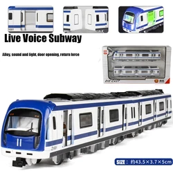 New  Brand New Magnetic Pull Back Alloy Connected Subway Metro Track Train Alloy Model Toys Sound & Light Car Collection