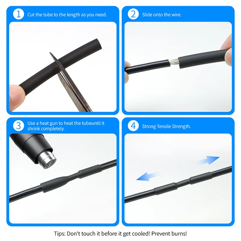 1~10m 4:1 Heat Shrink Tube 4 6 8 12 16 20 24 40 52mm Adhesive Lined Sleeve Wrap with Glue Dual Wall Tubing For Data Cable Repair