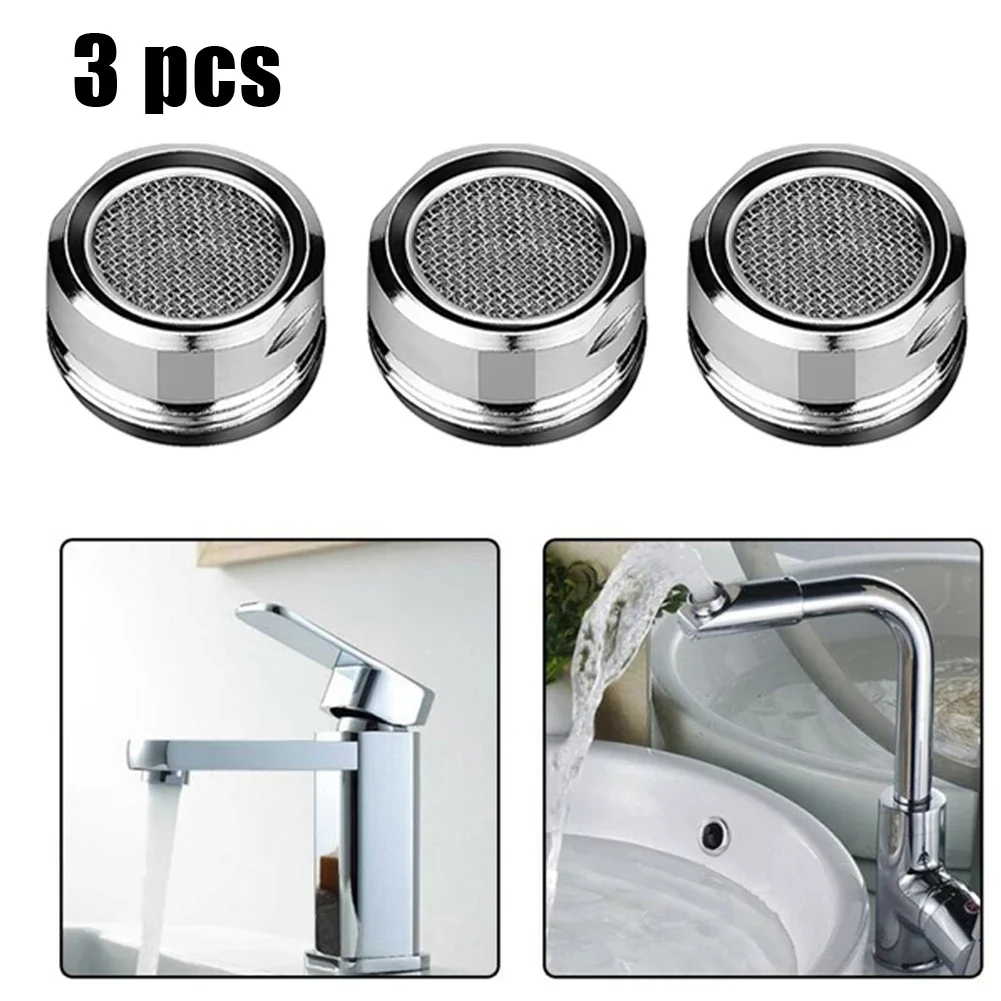 3 buah keran Aerator Filter dapat diganti keran penghemat air nosel campur benang 24mm keran kamar mandi bagian kamar mandi Bubbler