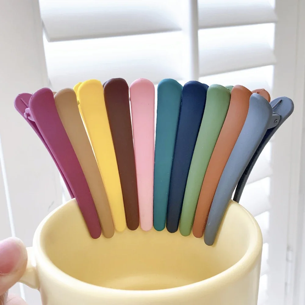 4 sztuk/zestaw klips typu kaczy dziób cukierkowe kolory fryzjerstwo DIY spinki do włosów plastikowa pielęgnacja włosów zaciski do włosów narzędzia do stylizacji profesjonalny Salon