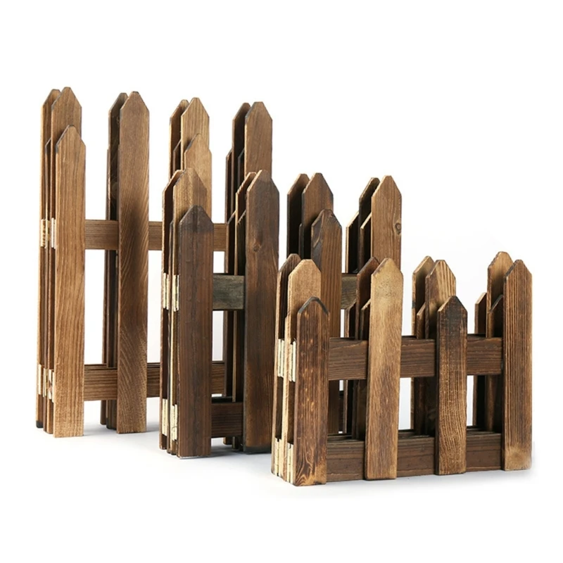 120cm Mini Wooden Fence DIY Miniature Fairy Garden Wooden Barrier Home Decor Accessories Dollhouse Plant Landscape Craft