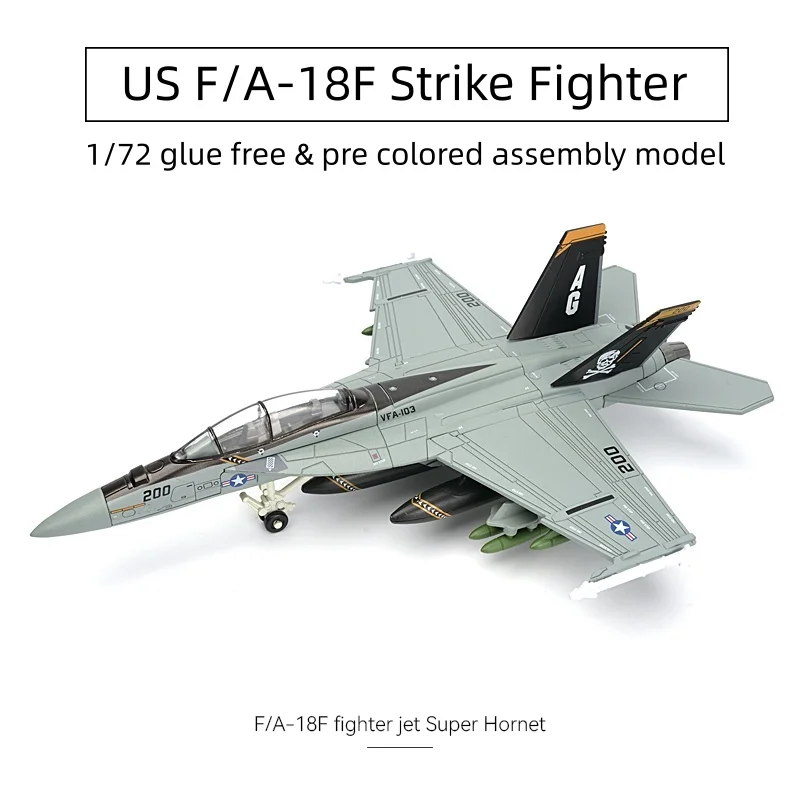 1/72 Military Series Building Block F18 VF103 Tomcat Super Hornet Jet Pirate Flag Fighter US Navy Plane Model Toys For Xmas Gift