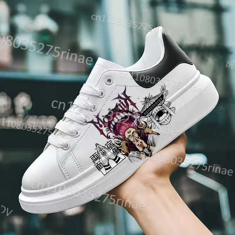 

Ships in 24 Ryomen Sukuna Printing Male Shoes Comfortable Low Top Soft Sole Man Woman White Sneakers Free Shipping