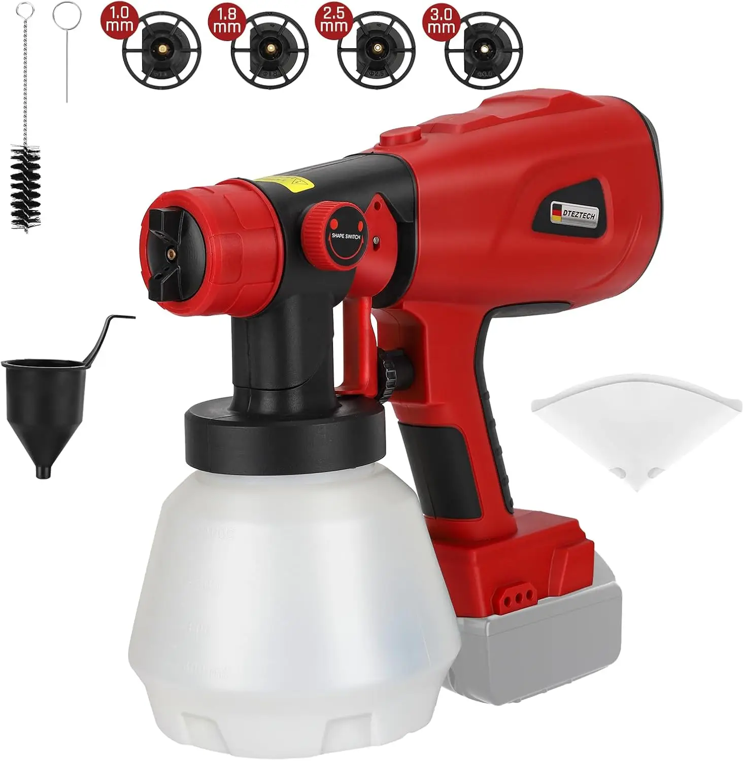 

200W Cordless HVLP Paint Sprayer with Brushless Motor, 4 Copper Nozzles for Home DIY Projects