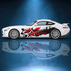 Star ink splash five-pointed star Car side sticker vinyl self-adhesive paper motorsport paint decal suitable for car truck suv